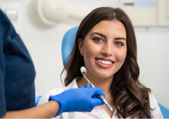 women in dental chair